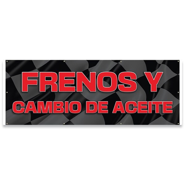 Signmission Frenos Y Cambio De Aceite Banner Concession Stand Food Truck Single Sided B-96-30063 - main